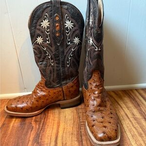 Women’s Brown Ostrich Leather Cowboy Boots